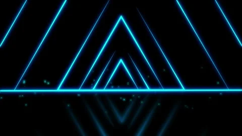 Neon triangular tunnel reflection background animation, futuristic geometri.. Stock Footage 329512997