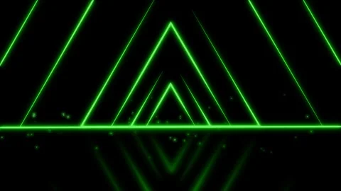 Neon triangular tunnel reflection background animation, futuristic geometri.. Stock Footage 329517844