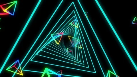 Neon Triangulation Swirl Video stock 83681591
