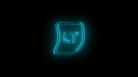 Neon trigger left icon glowing black background animation Stock Footage 289748628