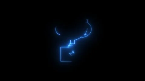 Neon trophy icon animation set, glowing award cup bundle for esports, gamin.. Stock Footage 311458602