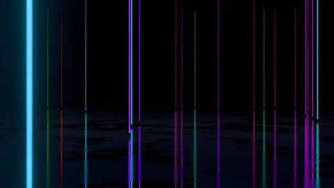 Neon Tubes in Dark Hall Looping Motion Graphic Stock Footage 296686080