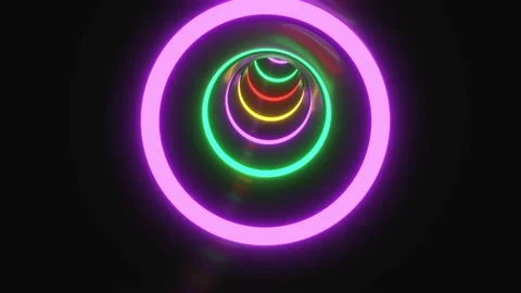 Neon Tunnel Abstract Motion Loop Infinitely Journey 4k Stock Footage 205374485