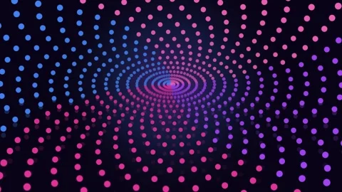 Neon tunnel dots motion abstract background 4k video Stock Footage 346545738