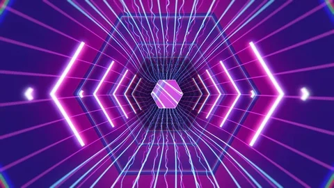 Neon tunnel Stock Footage