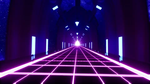 Neon tunnel Stock Footage 262463505