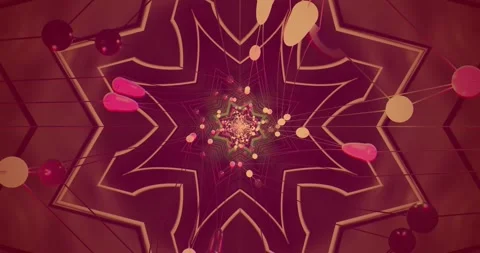 Neon tunnel loop in 4k uhd at 60fps with vivid patterns and moving elements for Stock Footage 330978770