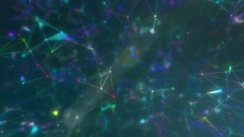 Neon tunnel. Plexus structure evolving in organic motion. Abstract technology Stock Footage 114884696