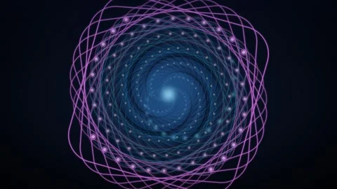 Neon Tunnel Rotating Square Frames 3D Background Vidéo 344056533