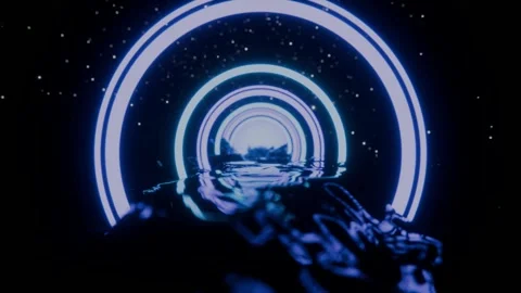 Neon Tunnel (terrain) Abstract background Loop Stock Footage 339594527