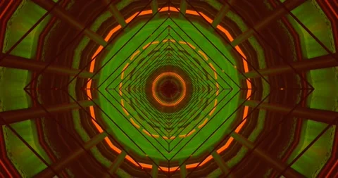 Neon tunnel visual loop with vibrant colors and patterns in 4k uhd at 60 frames Video stock 330978863