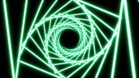 Neon Twisted Straight Tunnel Loop Stock Footage 90136328