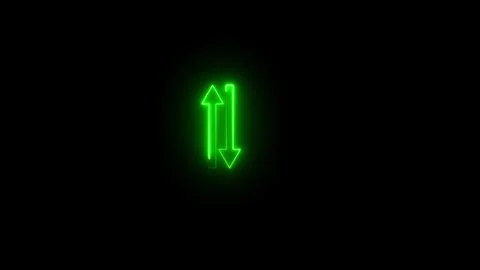Neon two arrows icon animated video Stock Footage 290915339