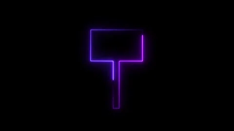 Neon two color signboard rectangle frame. cyan and purple color Signboard. .. Stock Footage 293484796