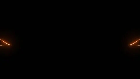 Neon two curve lines pass in front animation isolated on black background Stock Footage 325656636
