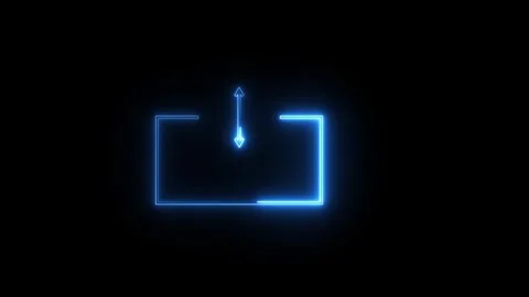 Neon up two direction arrow icon animated video Stock Footage 292002723