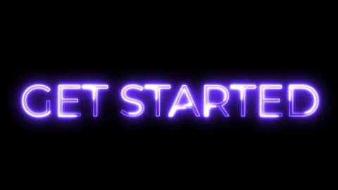 Neon Typography Animation Text Get Started Stock Footage 321256012