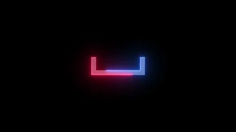 Neon underscore space icon blue red color glowing animation black background Vídeos de archivo 268712676