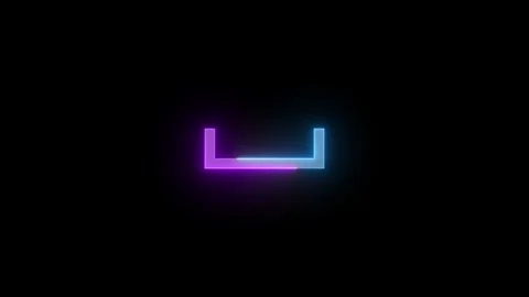 Neon underscore space icon cyan purple color glowing animation black backgro Vídeos de archivo 268712686