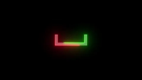 Neon underscore space icon green red color glowing animation black backgroun Vídeos de archivo 268712692