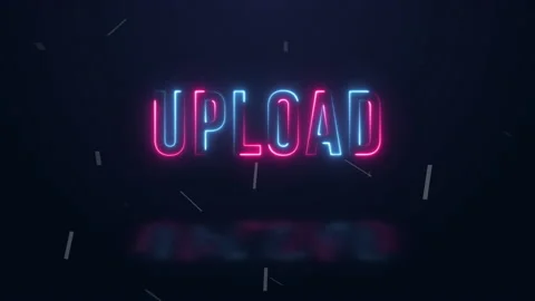 Neon upload Animated  sign. Video stock 167878544