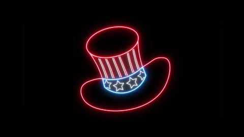 NEON USA HAT Stock Footage 244416627