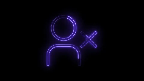 Neon user account deletion glowing on black background animation showing ac.. Stock Footage 314545511