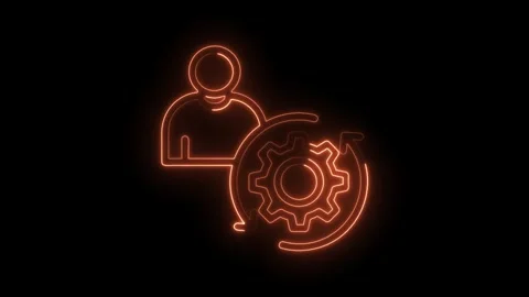 Neon user account management settings and configuration animated concept with Stock Footage 322962793