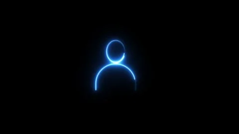 Neon user in flat style, person icon, user icon illustration. User profile login Stock Footage 292901353