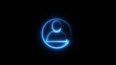Neon User icon animated video Stock Footage 292901166