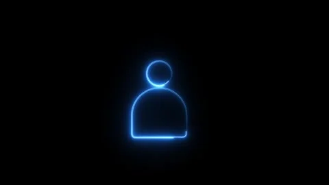 Neon User icon animated video Stock Footage 292901342