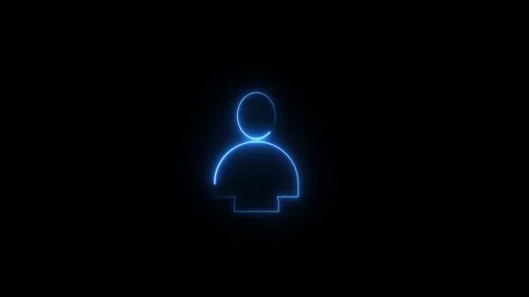 Neon user icon animated video Stock Footage 292901368