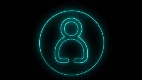Neon user icon glowing on black background Stock Footage 321752410