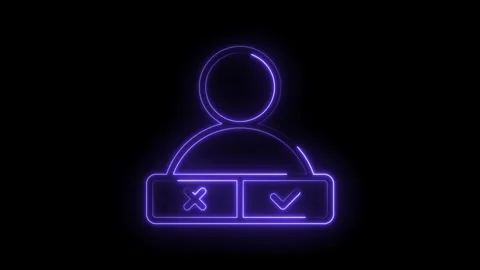 Neon user interface element accept or reject on black background abstract design Stock Footage 330783732