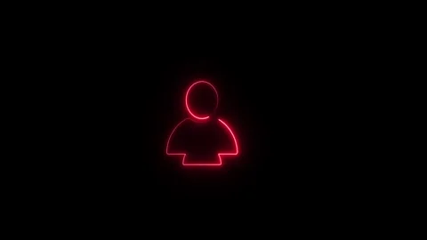 Neon User line icon inside circle, user information Stock Footage 292901151