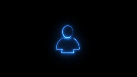 Neon User line icon inside circle, user information Stock Footage 292901152