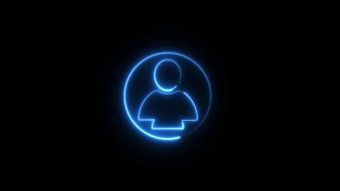 Neon User line icon inside circle, user information Stock Footage 292901156