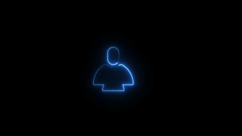 Neon User line icon inside circle, user information with animated video Stock Footage 292901345