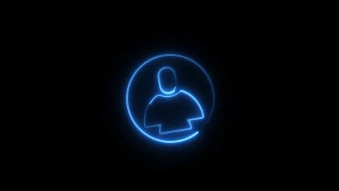 Neon User line icon inside circle, user information with animated video Stock Footage 292901349