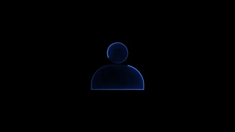 Neon User profile icon inside black background.Neon glowing user icon. glow.. Stock Footage 307978506