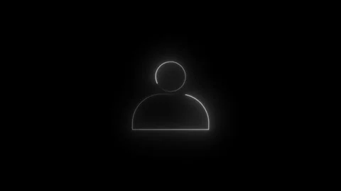 Neon User profile icon inside black background.Neon glowing user icon. glow.. Stock Footage 307978663