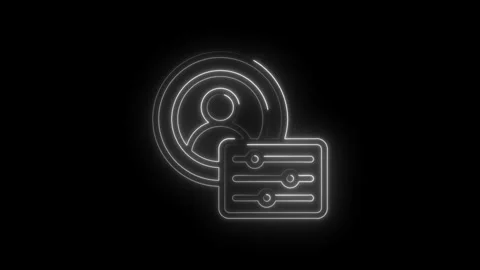 Neon user profile settings icon animation with sliders and concentric circles on Stock-Footage 333958319