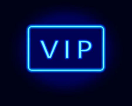Neon vector VIP text in blue Stock Illustration