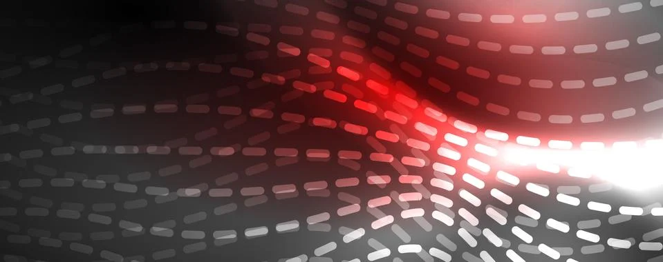 Neon vector wave lines abstract background, magic futuristic techno design Stock Illustration