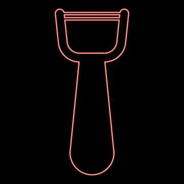 Neon vegetable knife razor shaver red color vector illustration image flat st イラスト素材