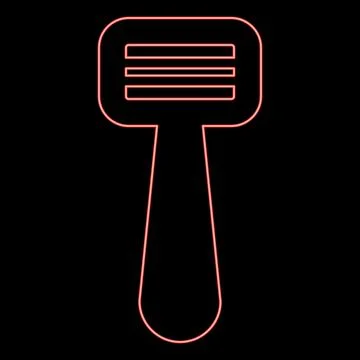 Neon vegetable knife razor shaver red color vector illustration image flat st イラスト素材