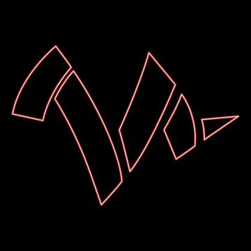 Neon vegetable peel leftover red color vector illustration image flat style イラスト素材