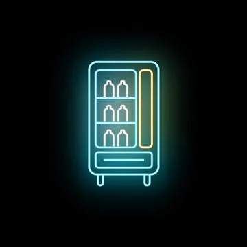 Neon vending machine displaying and snacks concept Stock Illustration