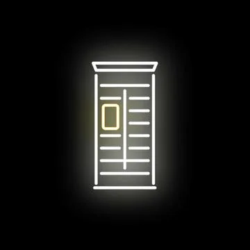 Neon vending machine outline glowing on dark background Stockillustratie