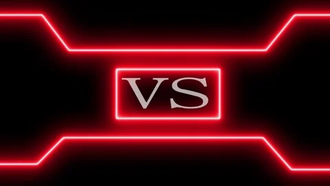 Neon versus battle screen in red light. Vidéo 331897495